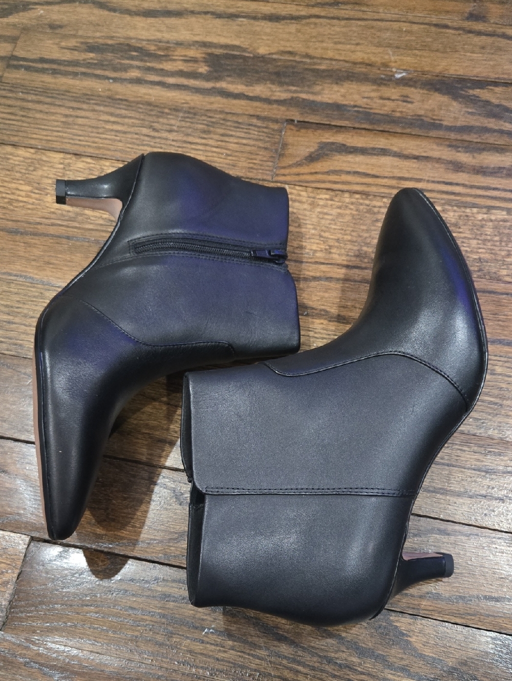 Clarks Booties Linvale Judith Black Kitten Heel Pointed Toe Booties Size 7.5W